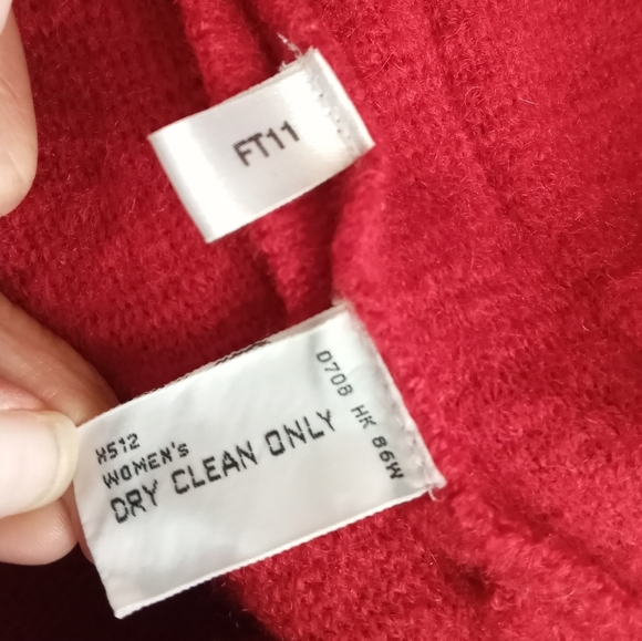 LL Bean Red Wool Hooded Coat Size L - Picture 7 of 7